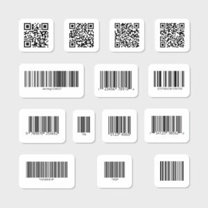 Bar and QR codes on white vector tracktracerx